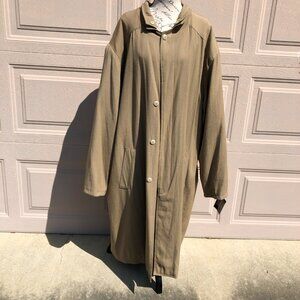 Marithe Francois Girbaud Tan Jacket Trench Coat Large Viscose/Wool Blend